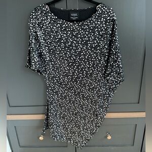 Romeo & Juliet Couture Gossip Girl Black Sequin Off Shoulder Asymmetrical Dress